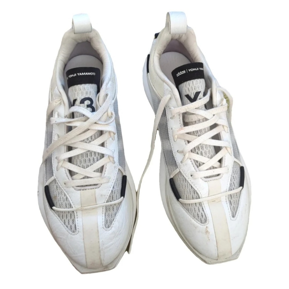 Y-3 White and Black Retro-Inspired Sneakers